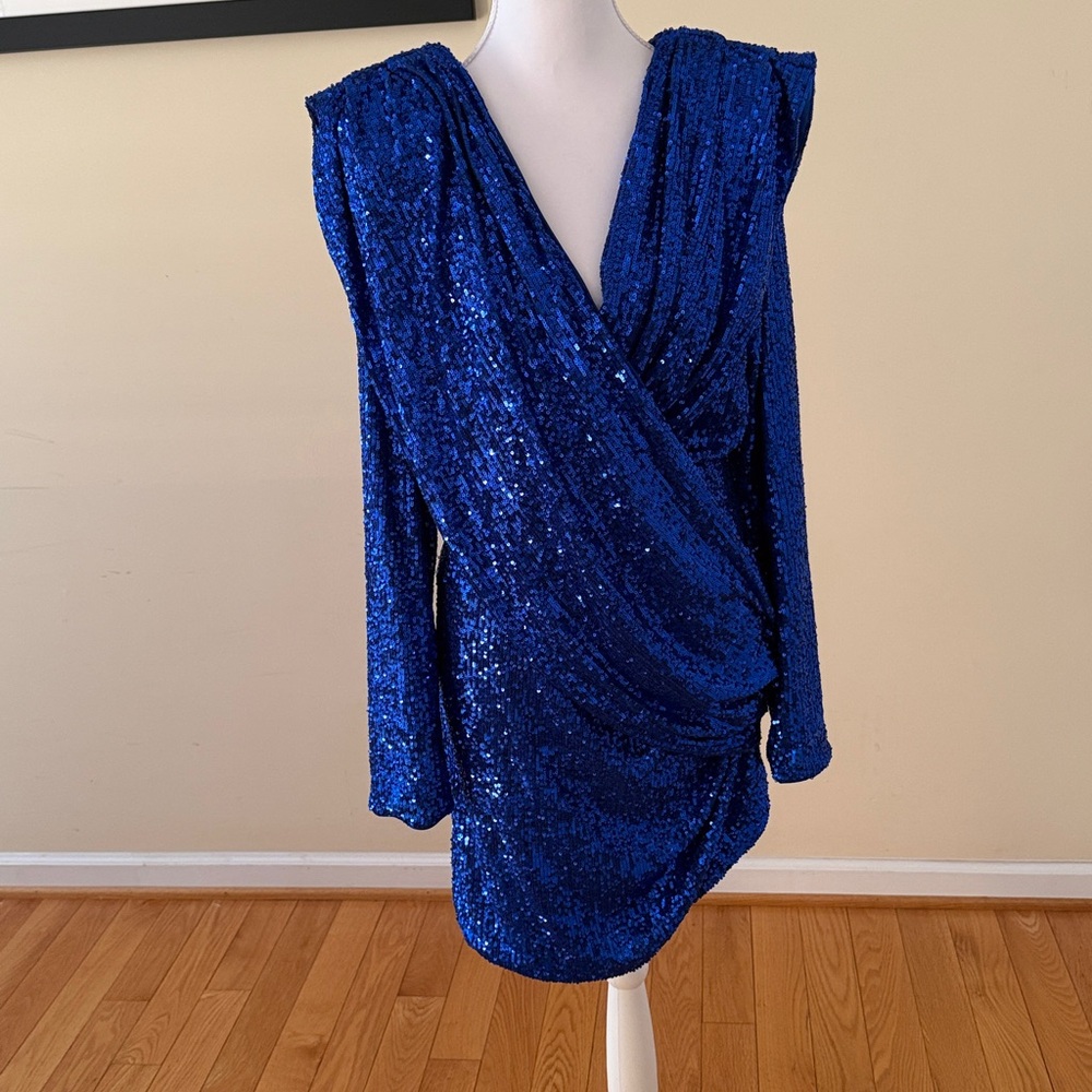 Fashion Nova Royal Blue Sequin Mini Dress